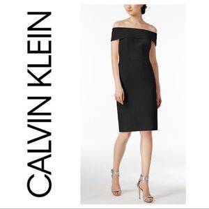 Calvin Klein Off-the-Shoulder Sheath Dress